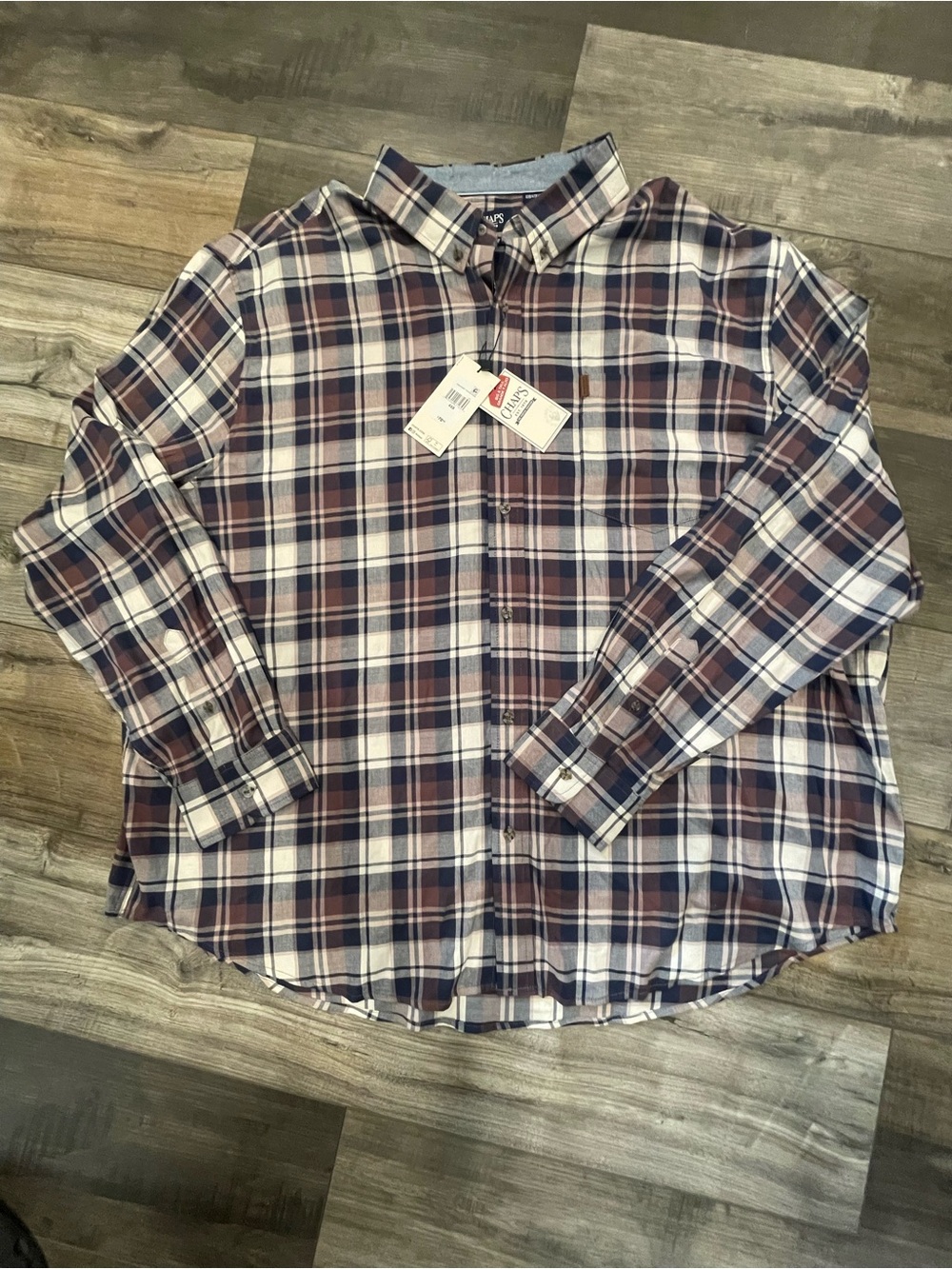 Chaps Ralph Lauren Mens Easy Care Plaid Shirt 4XL NWT